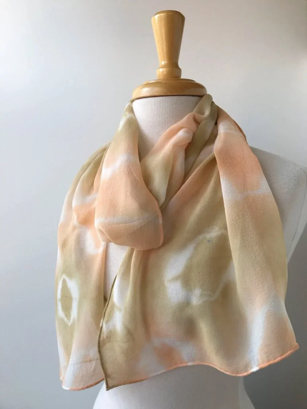 Handmade Silk Chiffon Scarf: Artist Made Lightweight Wrap